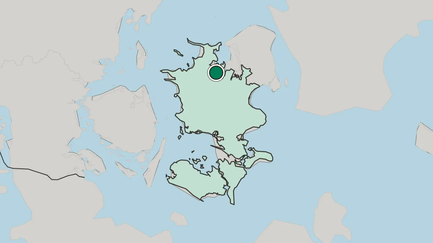Map of Holbæk in Denmark