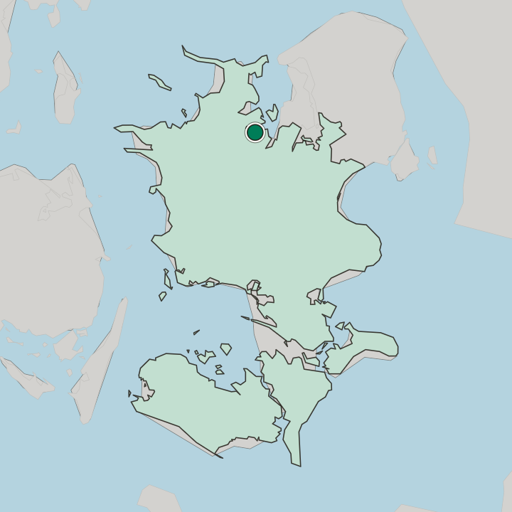 Map showing Holbæk — In Region Sjælland