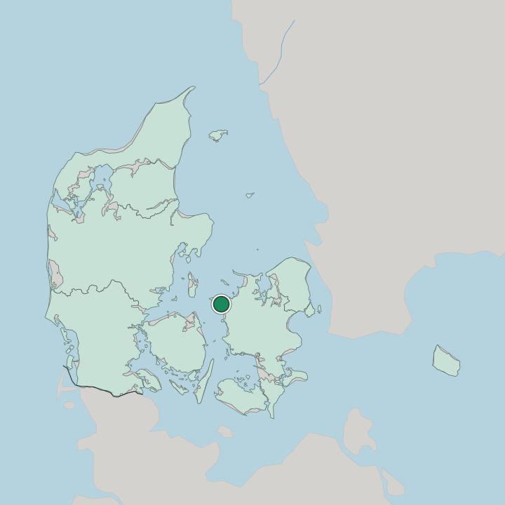Map showing Kalundborg — In Denmark