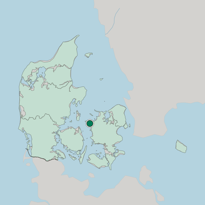 Map showing Kalundborg — In Denmark