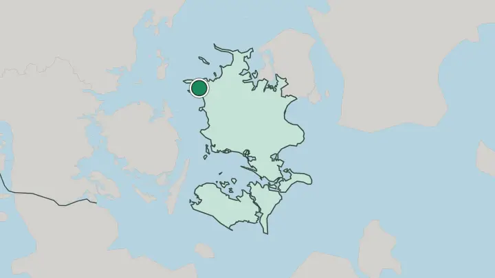 Map of Kalundborg in Denmark