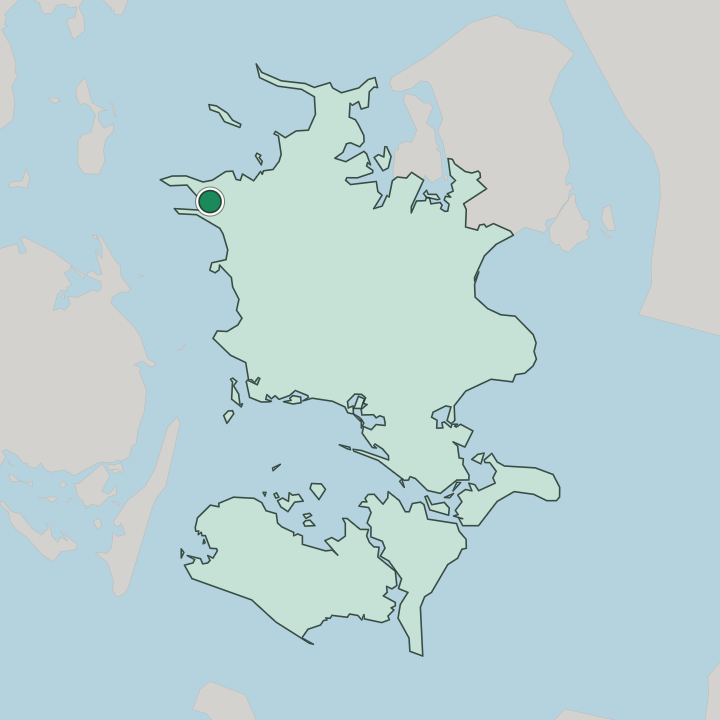 Map showing Kalundborg — In Region Zealand