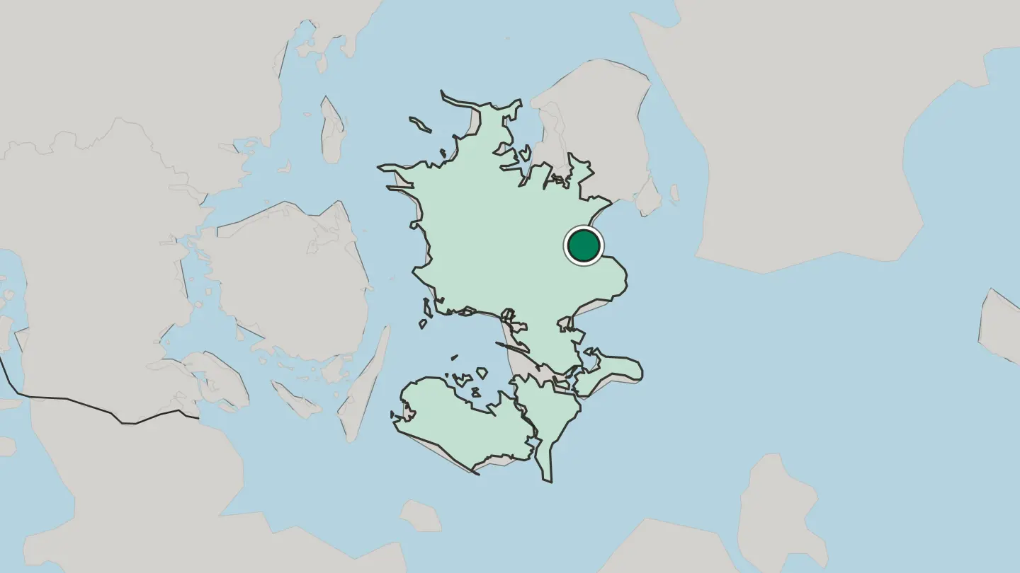 Map of Køge in Denmark