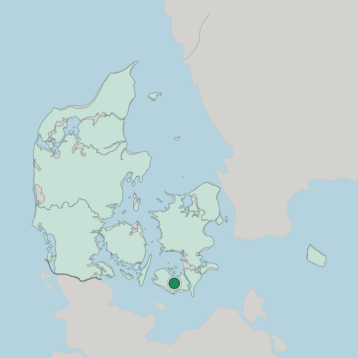 Map showing Maribo — In Denmark