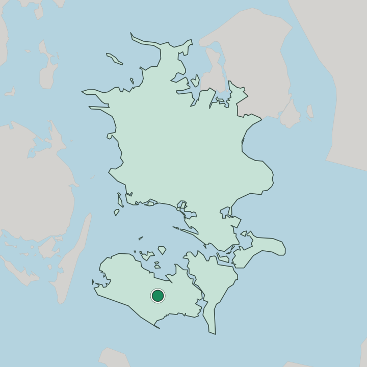 Map showing Maribo — In Region Zealand