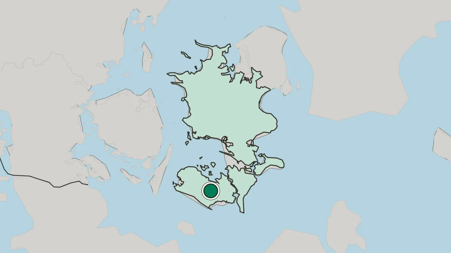 Map of Maribo in Denmark