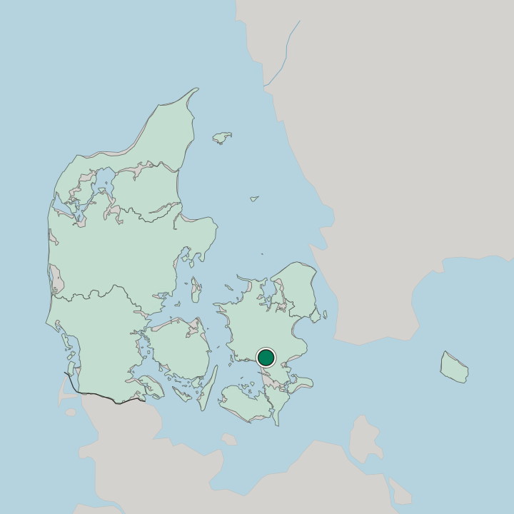 Map showing Næstved — In Denmark
