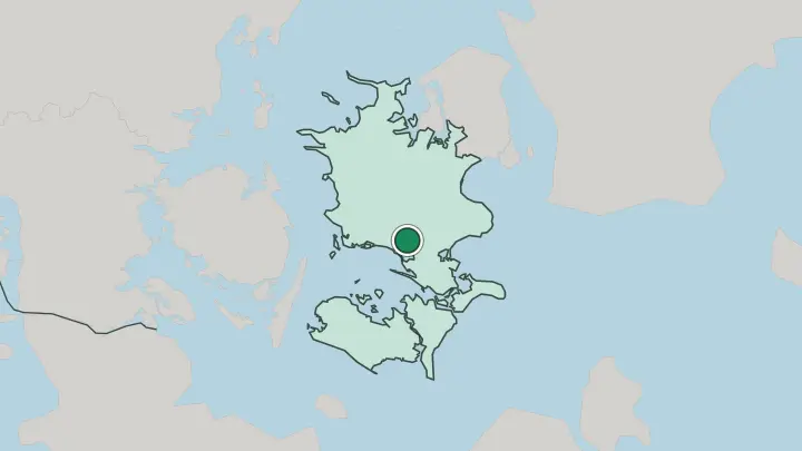 Map of Næstved in Denmark