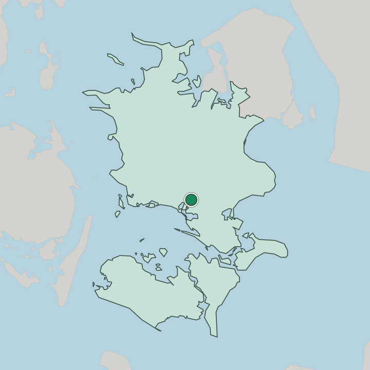 Map showing Næstved — In Region Zealand
