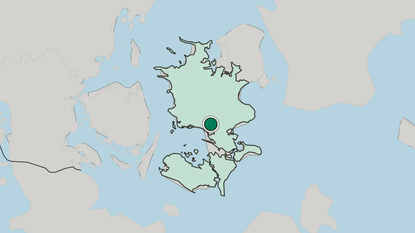 Map of Næstved in Denmark