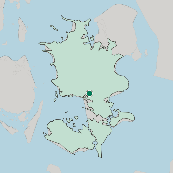 Map showing Næstved — In Region Sjælland
