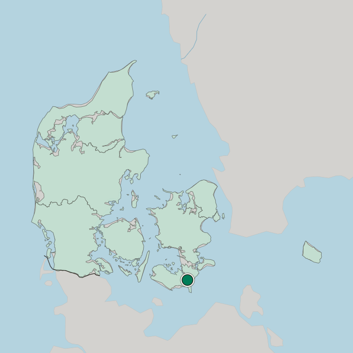 Map showing Nykøbing Falster — In Denmark