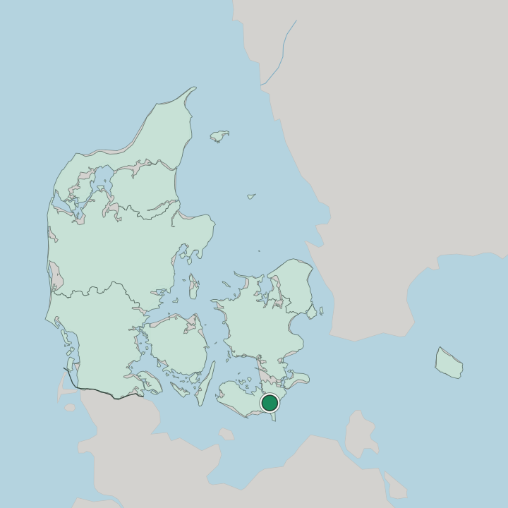 Map showing Nykøbing Falster — In Denmark