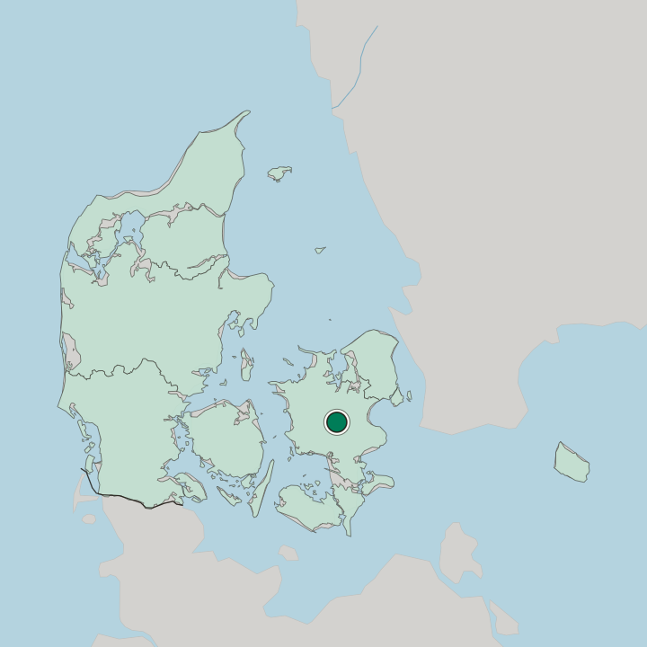 Map showing Ringsted — In Denmark