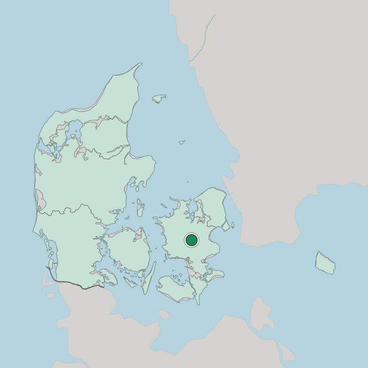 Map showing Ringsted — In Denmark