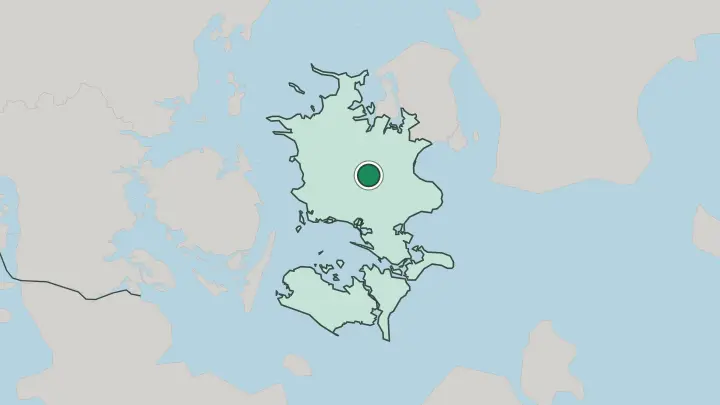 Map of Ringsted in Denmark