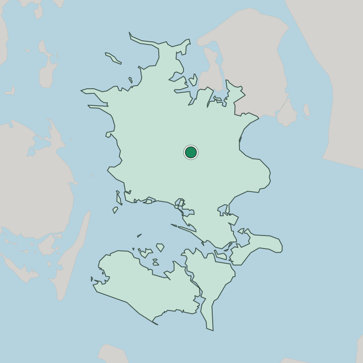 Map showing Ringsted — In Region Zealand