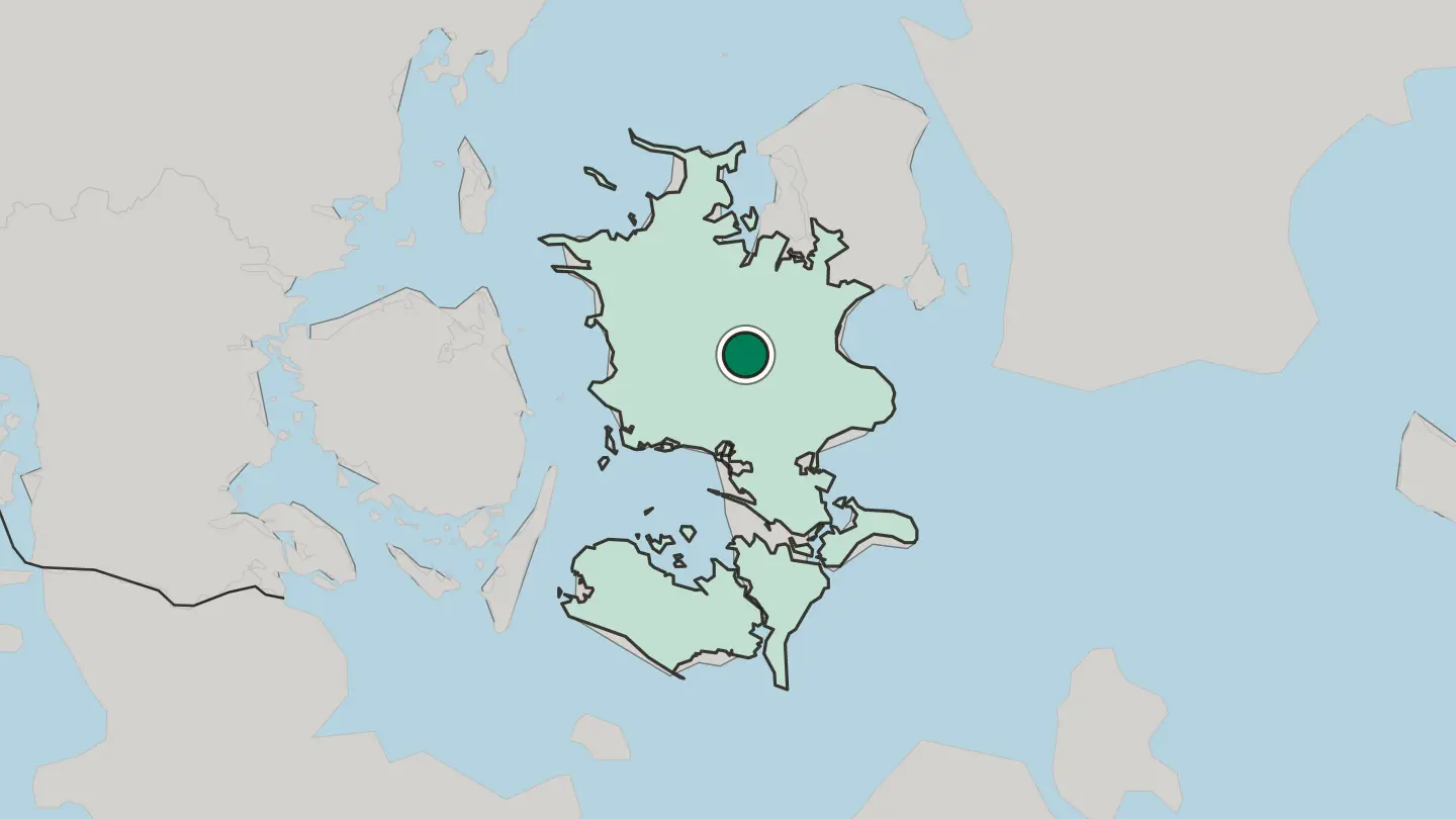 Map of Ringsted in Denmark