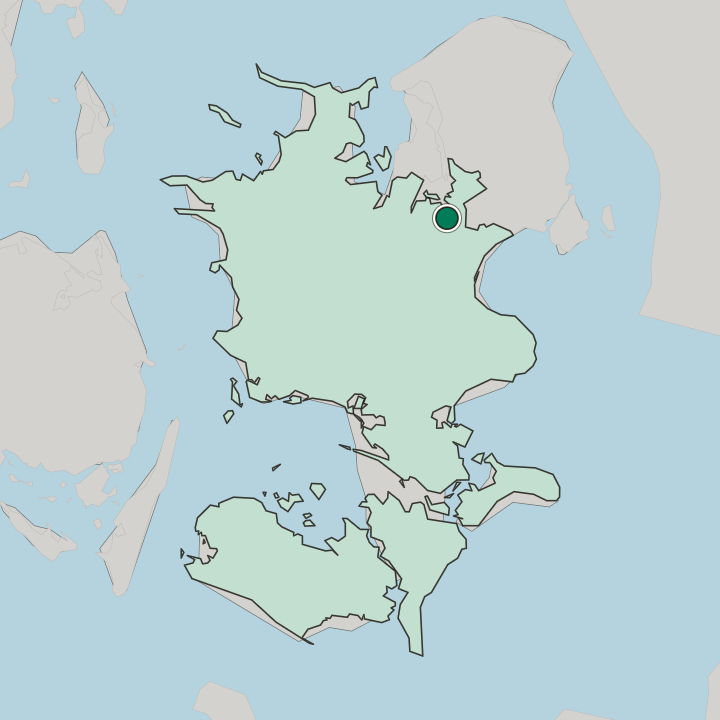 Map showing Roskilde — In Region Sjælland