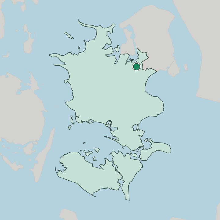Map showing Roskilde — In Region Zealand