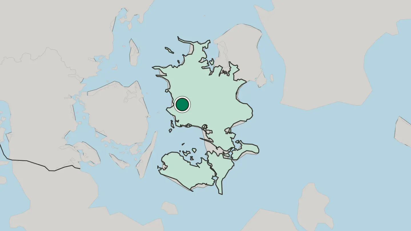 Map of Slagelse in Denmark