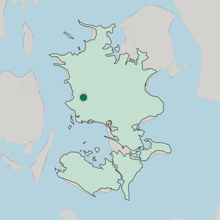 Map showing Slagelse — In Region Sjælland