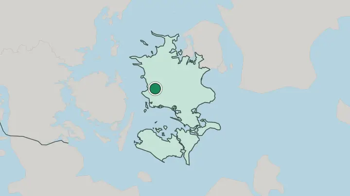 Map of Slagelse in Denmark