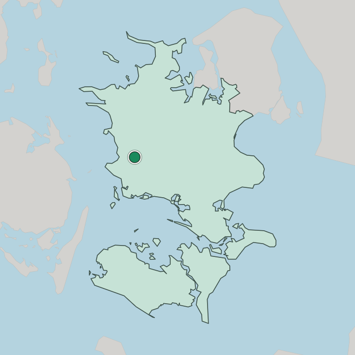 Map showing Slagelse — In Region Zealand