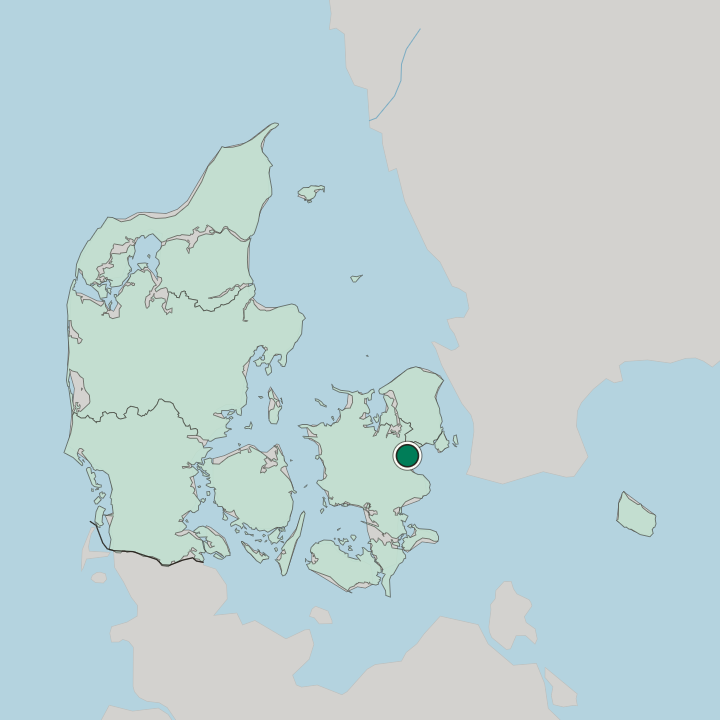 Map showing Solrød Strand — In Denmark