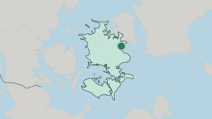 Map of Solrød in Denmark
