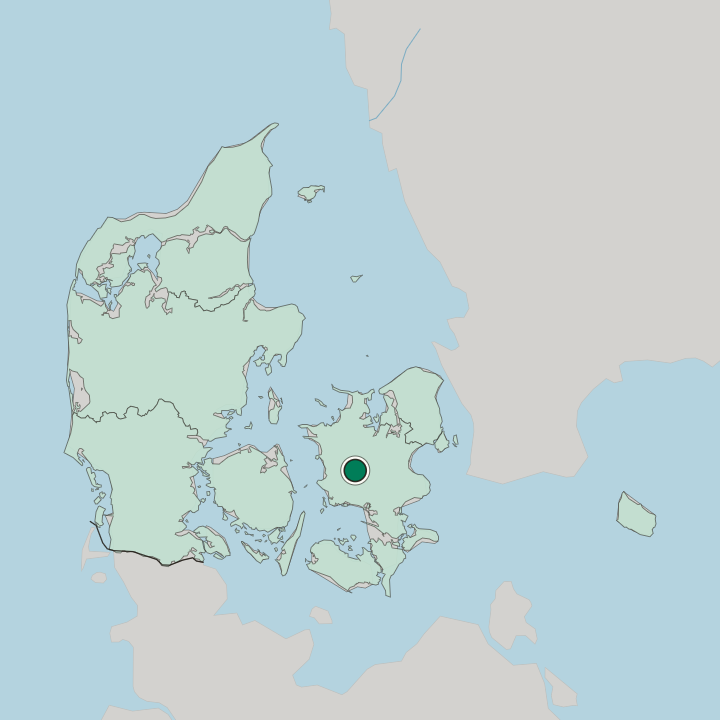Map showing Sorø — In Denmark