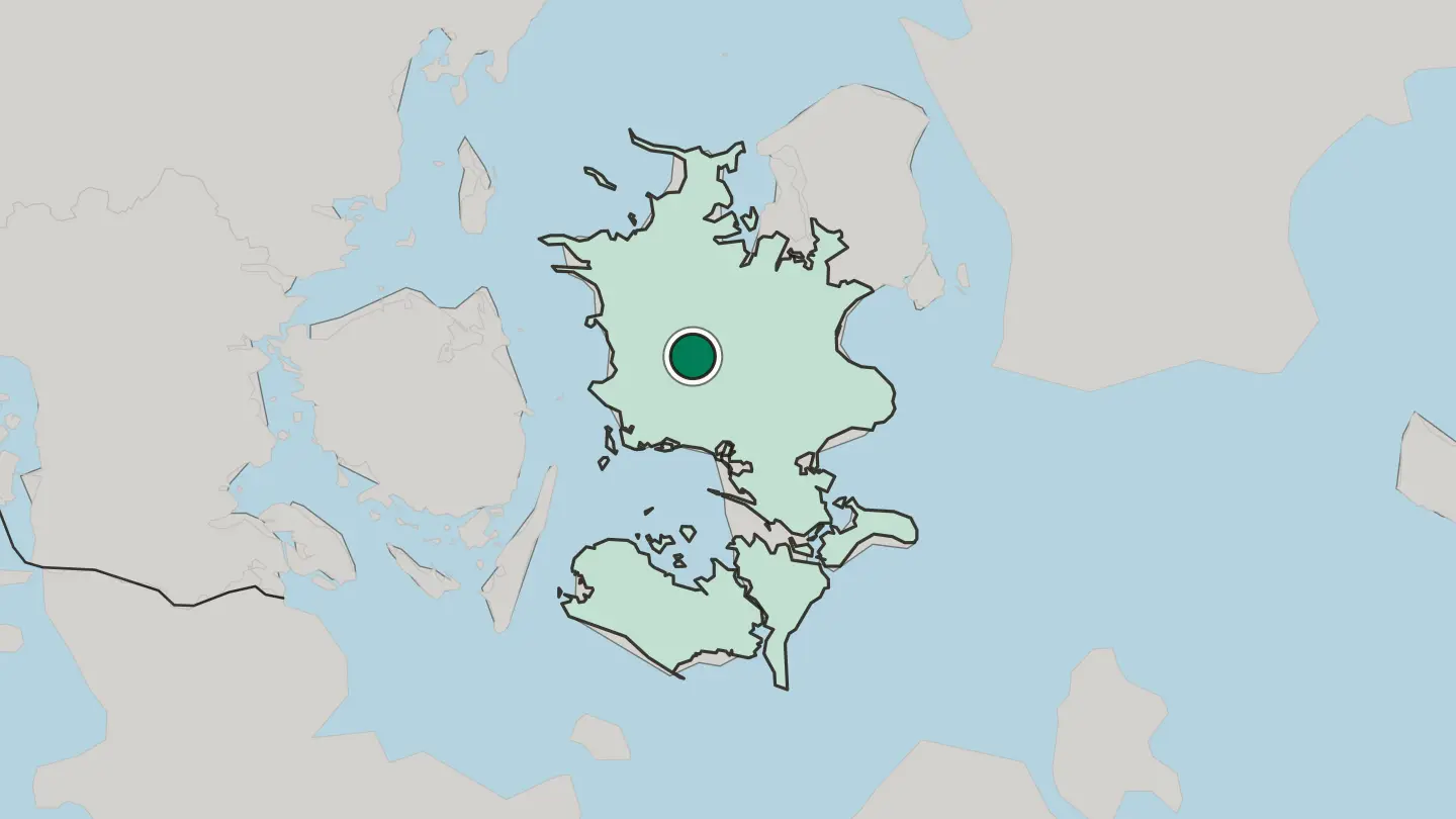 Map of Sorø in Denmark
