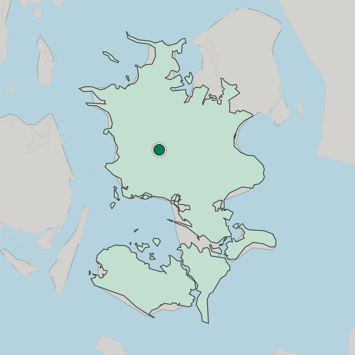 Map showing Sorø — In Region Sjælland