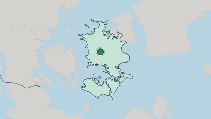 Map of Sorø in Denmark
