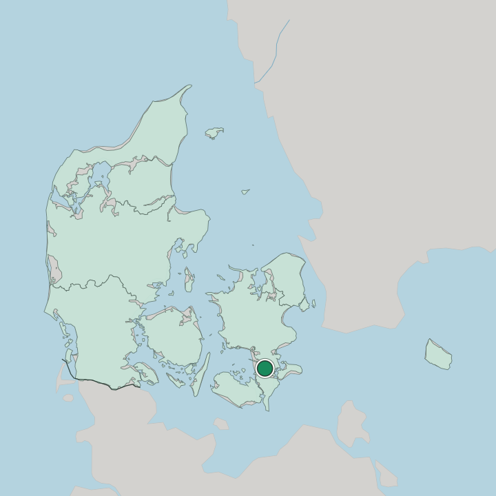 Map showing Vordingborg — In Denmark
