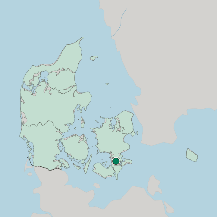 Map showing Vordingborg — In Denmark