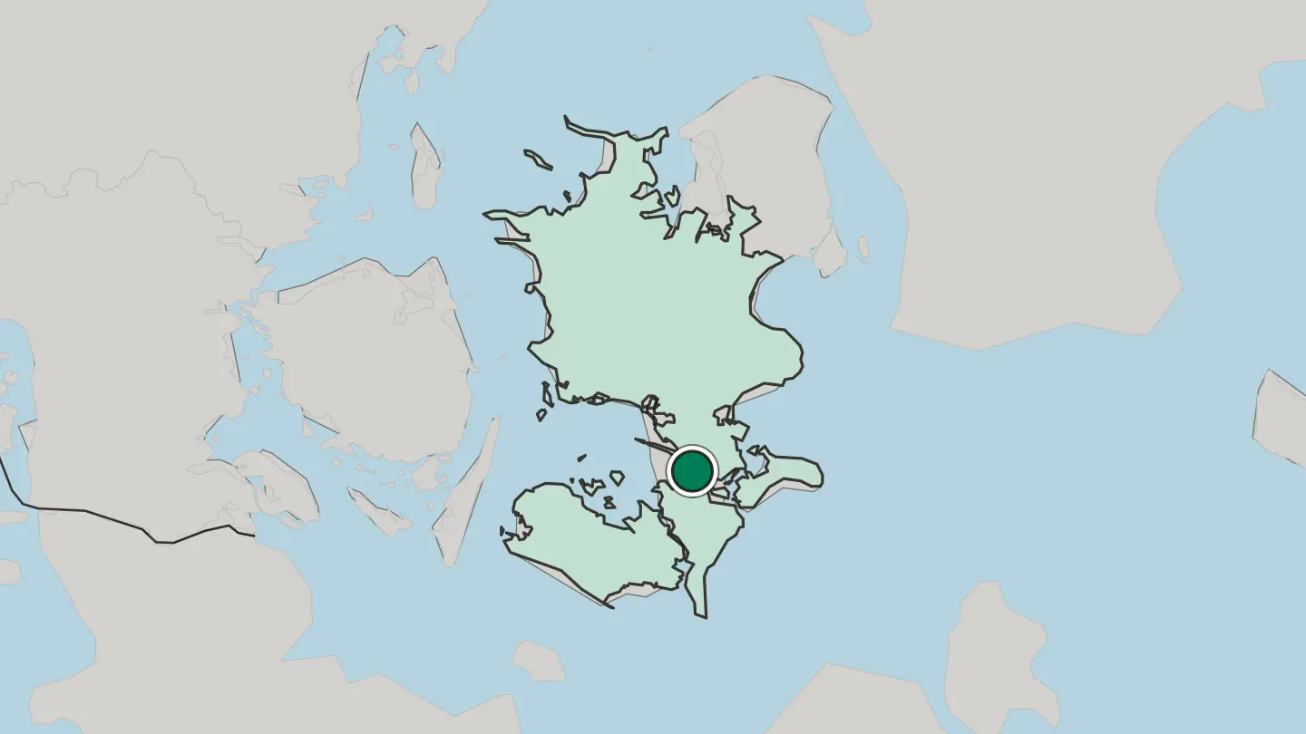 Map of Vordingborg in Denmark