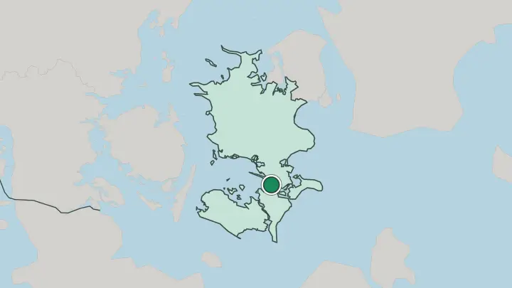 Map of Vordingborg in Denmark