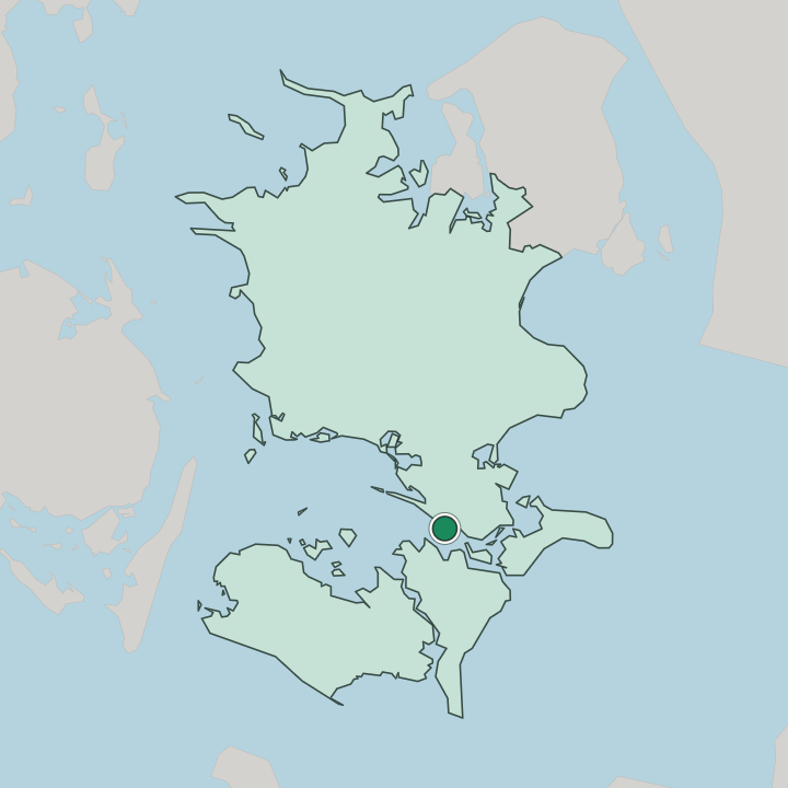 Map showing Vordingborg — In Region Zealand