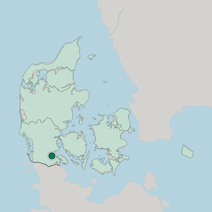 Map showing Aabenraa — In Denmark