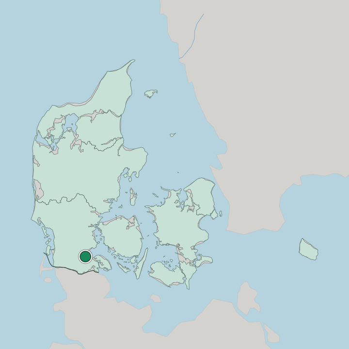 Map showing Aabenraa — In Denmark