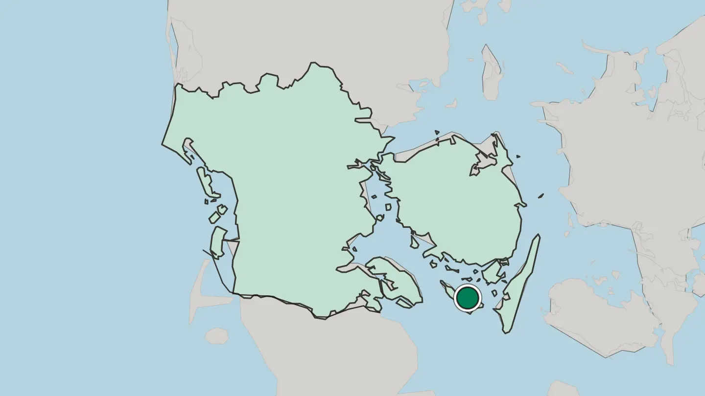 Map of Ærøskøbing in Denmark