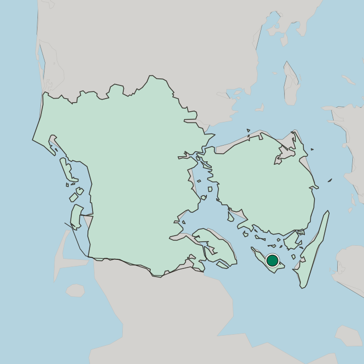 Map showing Ærøskøbing — In Region Syddanmark