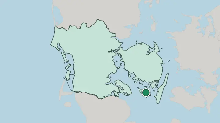 Map of Ærøskøbing in Denmark