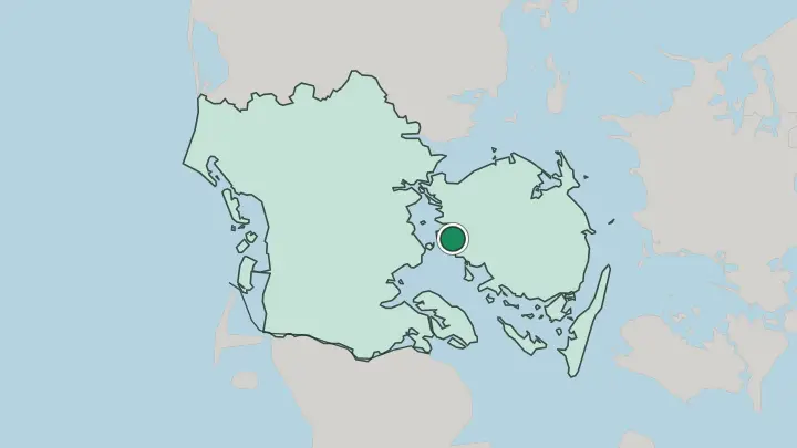 Map of Assens in Denmark