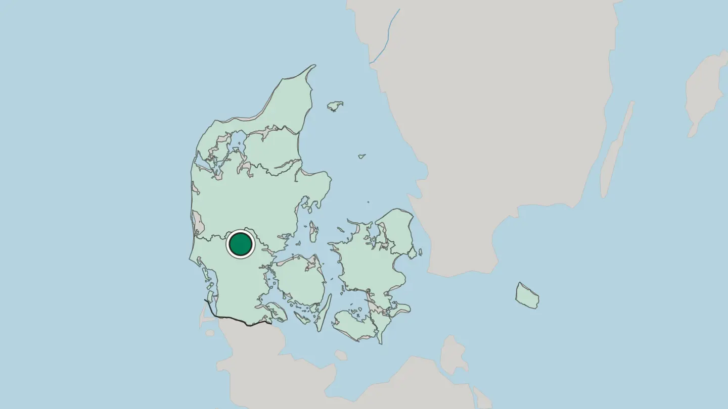Map of Billund in Denmark