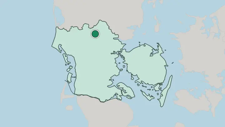 Map of Billund in Denmark