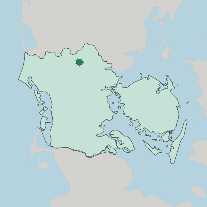 Map showing Billund — In Southern Denmark