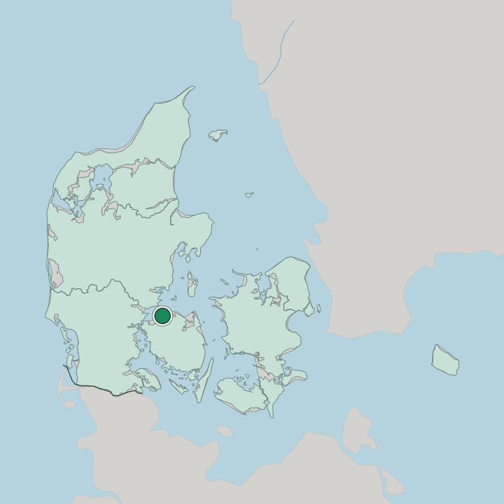 Map showing Bogense — In Denmark