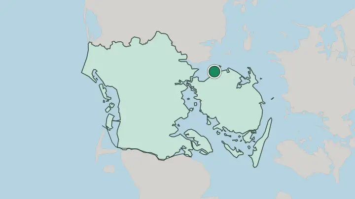 Map of Bogense in Denmark